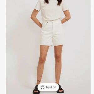 Agolde White High-Rise Denim Shorts